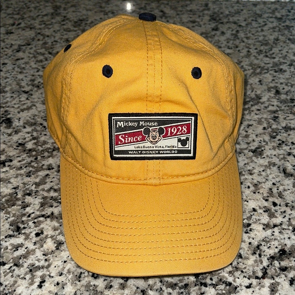WALT DISNEY WORLD VACATION MICKEY MOUSE BASEBALL STRAPBACK ADULT YELLOW CAP - Picture 4 of 14